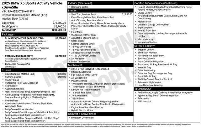 Photo of 2025 Black Sapphire Metallic BMW X5 PHEV