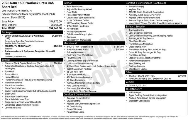 Photo of 2026 Diamond Black RAM 1500