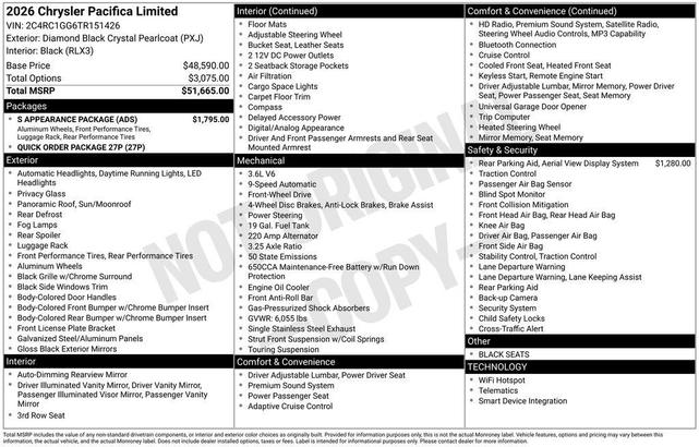 Photo of 2026 PXJ Chrysler Pacifica