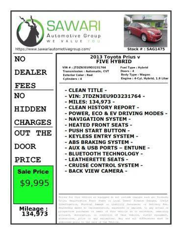Photo of 2013 Red Toyota Prius v