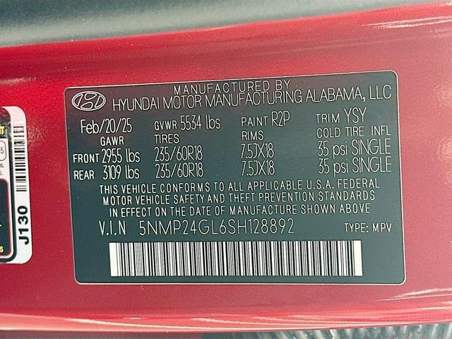 Photo of 2025 Red Hyundai SANTA FE