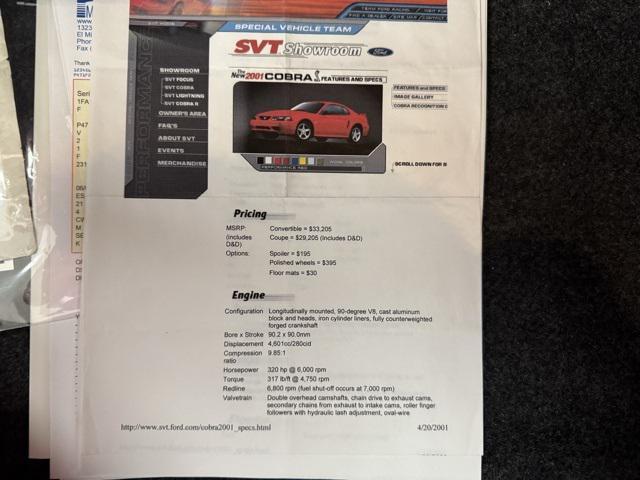 Photo of 2001 Performance Red Clearcoat Ford Mustang
