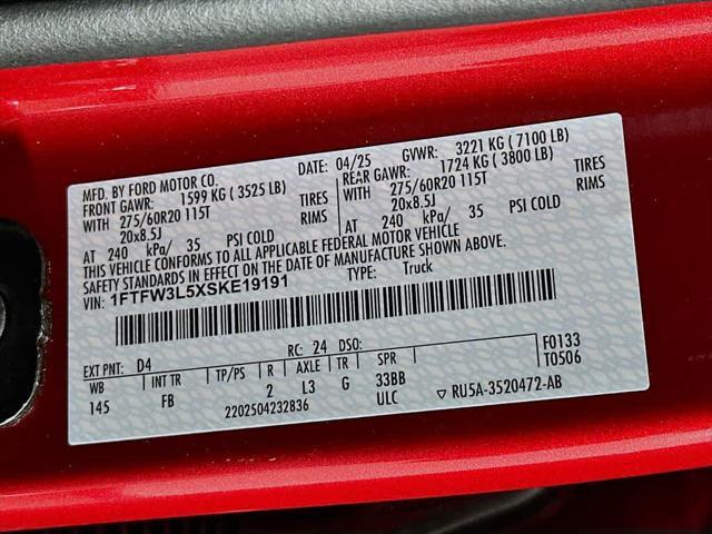Photo of 2025 Rapid Red Metallic Tinted Clearcoat Ford F-150