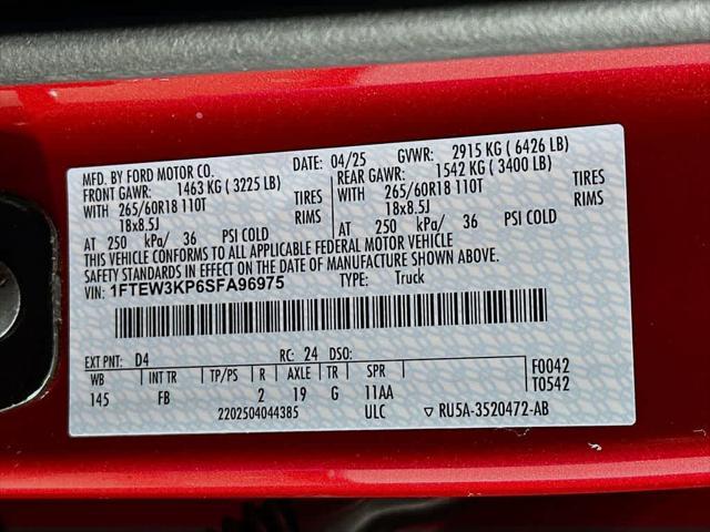 Photo of 2025 Rapid Red Metallic Tinted Clearcoat Ford F-150