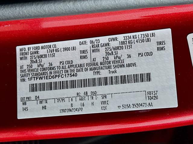 Photo of 2023 Rapid Red Metallic Tinted Clearcoat Ford F-150