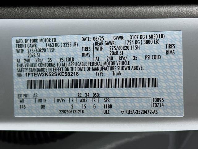 Photo of 2025 Space White Metallic Ford F-150
