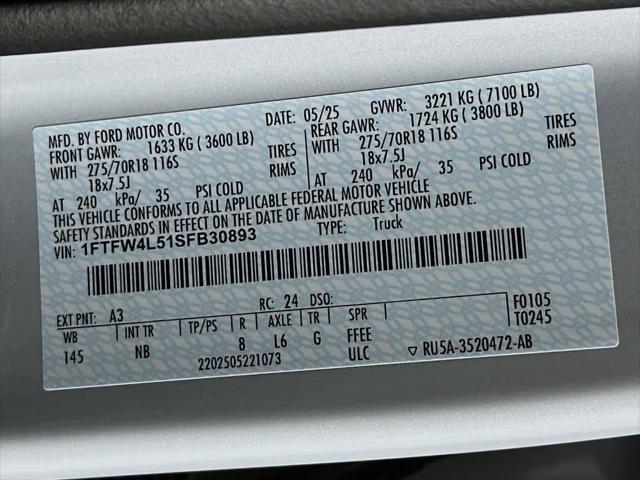 Photo of 2025 Space White Metallic Ford F-150