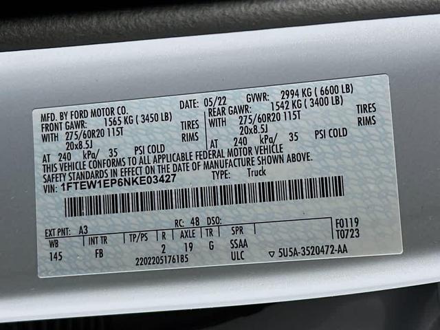 Photo of 2022 Space White Metallic Ford F-150