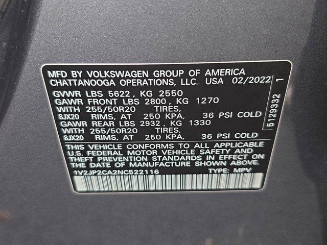 Photo of 2022 Platinum Gray Metallic Volkswagen Atlas