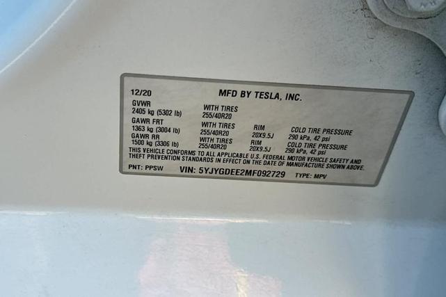 Photo of 2021 Pearl White Multi Tesla Model Y