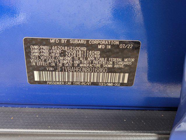 Photo of 2022 WR Blue Pearl Subaru WRX
