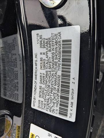 Photo of 2019 Crystal Black Pearl Honda Accord