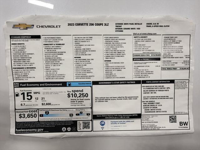 Photo of 2023 White Pearl Chevrolet Corvette