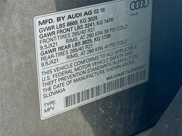 Photo of 2018 Graphite Gray Metallic Audi Q7