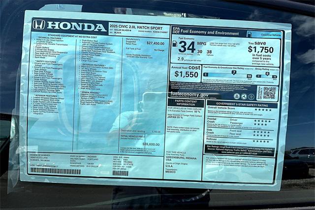Photo of 2025 Solar Silver Metallic Honda Civic