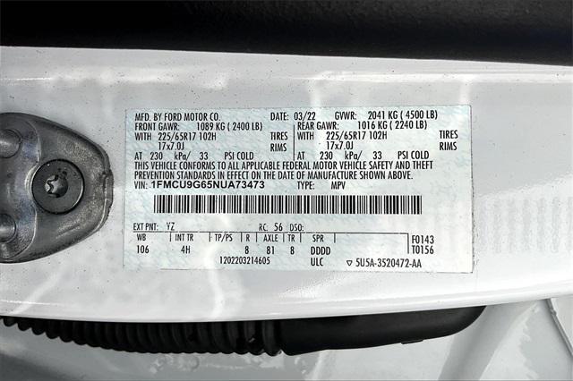 Photo of 2022 Oxford White Ford Escape