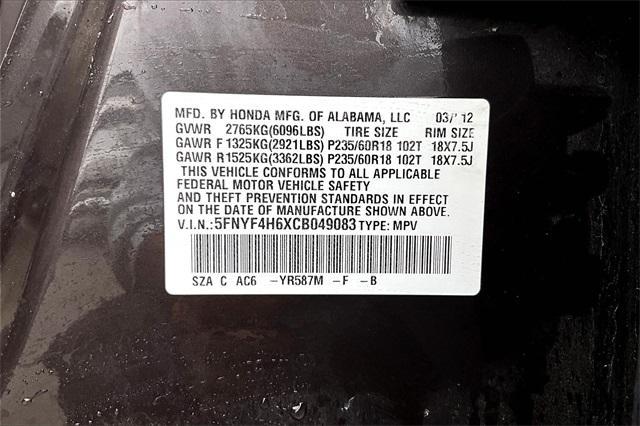 Photo of 2012 Dark Amber Metallic Honda Pilot