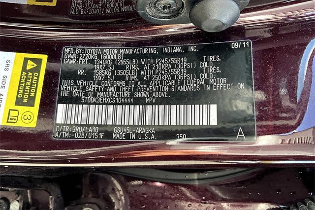 Photo of 2012 Sizzling Crimson Mica Toyota Highlander