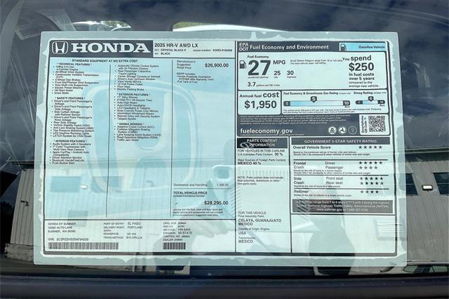 Photo of 2025 Crystal Black Pearl Honda HR-V