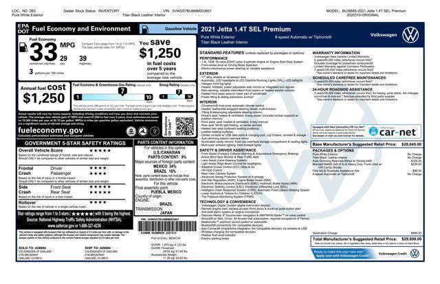 Photo of 2021 Pure White Volkswagen Jetta
