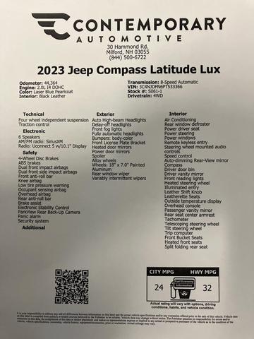 Photo of 2023 Laser Blue Pearlcoat Jeep Compass
