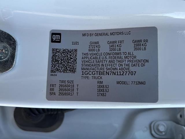 Photo of 2022 Summit White Chevrolet Colorado