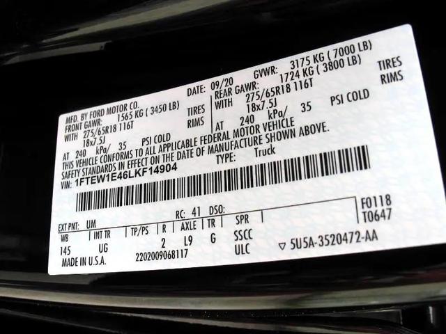 Photo of 2020 Agate Black Metallic Ford F-150