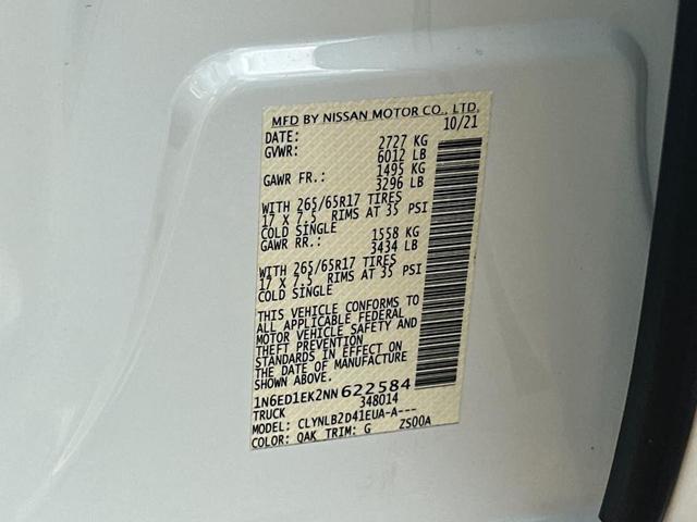 Photo of 2022 Glacier White Nissan Frontier