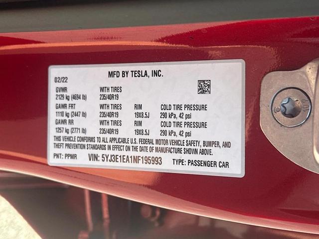 Photo of 2022 Red Multi-Coat Tesla Model 3