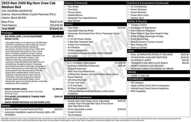 Photo of 2025 Diamond Black RAM 2500