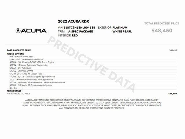 Photo of 2022 White Acura RDX