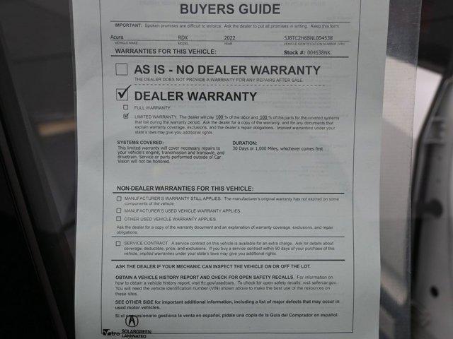 Photo of 2022 White Acura RDX