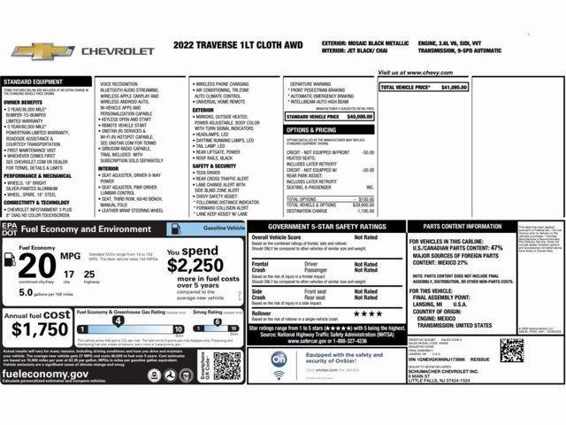 Photo of 2022 Mosaic Black Metallic Chevrolet Traverse