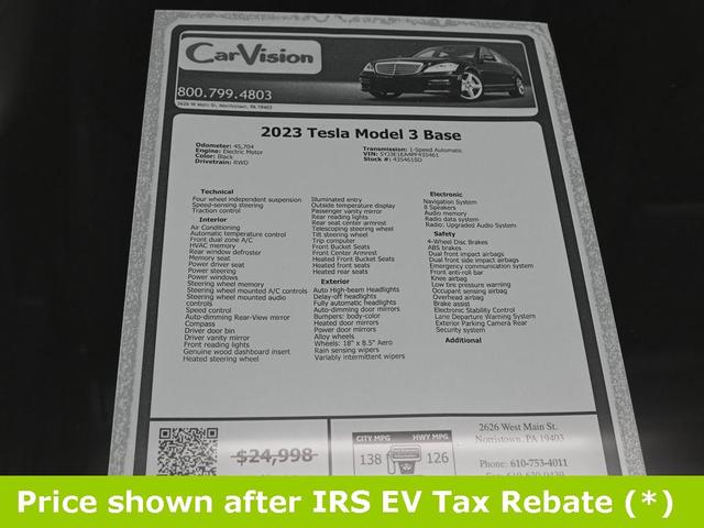 Photo of 2023 Black Tesla Model 3