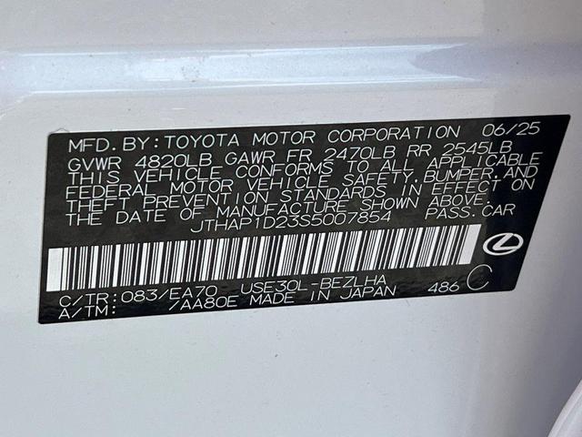 Photo of 2025 Ultra White Lexus IS 500