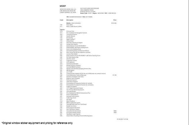 Photo of 2023 Polar White Mercedes-Benz EQS 450
