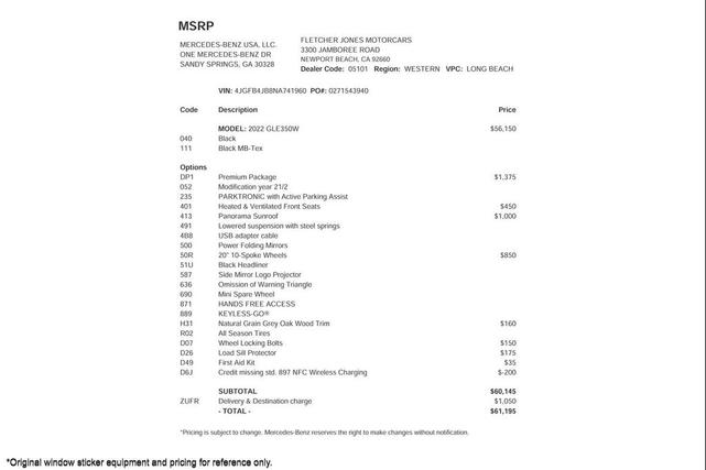 Photo of 2022 Black Mercedes-Benz GLE 350