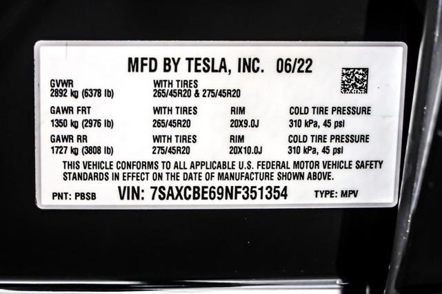 Photo of 2022 Solid Black Tesla Model X