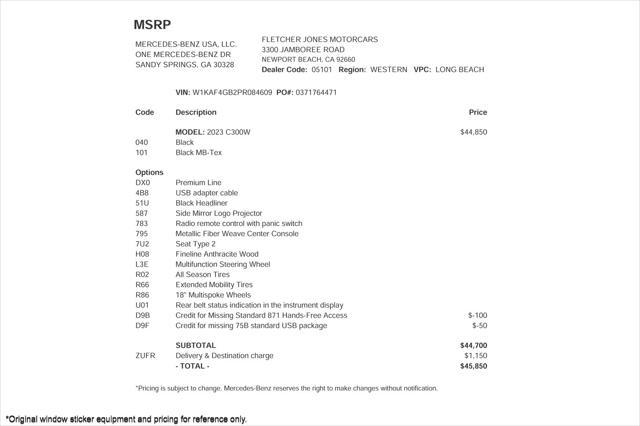 Photo of 2023 Black Mercedes-Benz C-Class