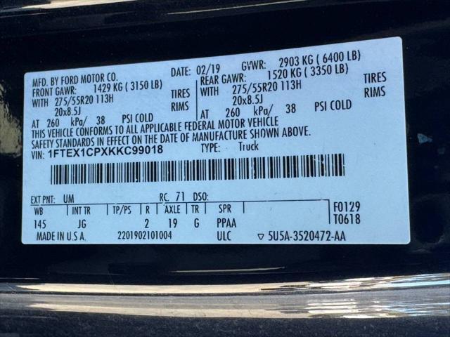 Photo of 2019 Agate Black Metallic Ford F-150