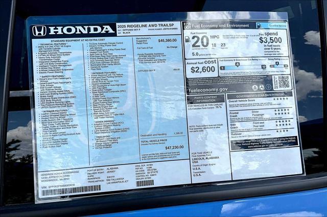Photo of 2025 Diffused Sky Pearl Honda Ridgeline