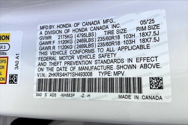 Photo of 2025 Platinum White Pearl Honda CR-V
