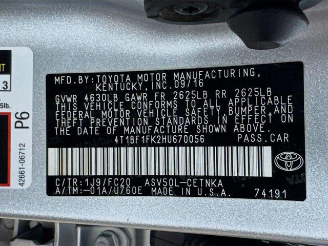 Photo of 2017 Celestial Silver Metallic Toyota Camry