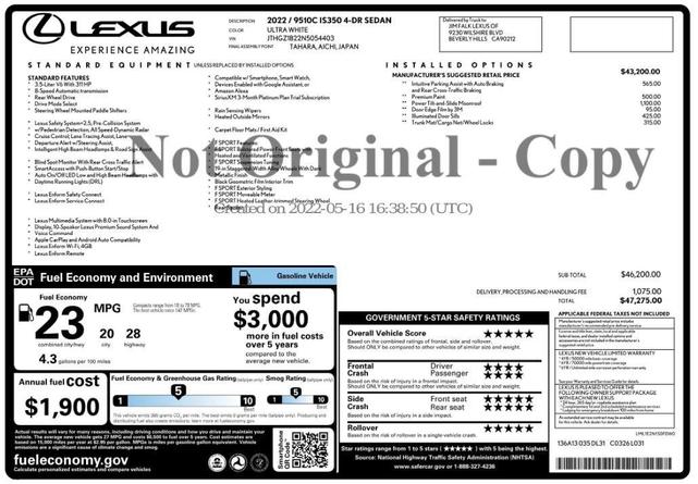 Photo of 2022 Ultra White Lexus IS 350