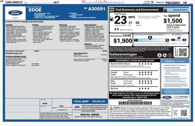 Photo of 2023 Silver Ford Edge