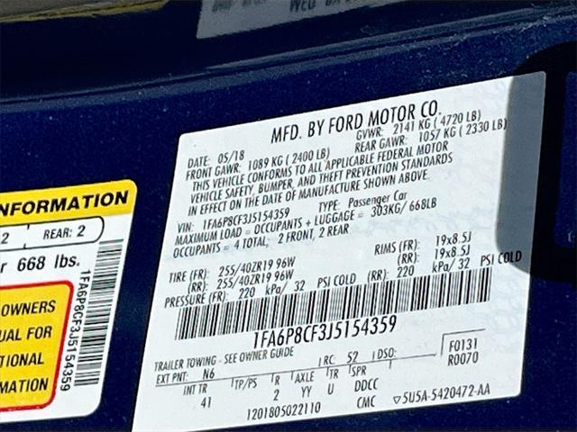 Photo of 2018 Lightning Blue Ford Mustang
