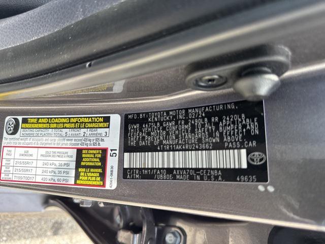 Photo of 2024 Predawn Gray Mica Toyota Camry