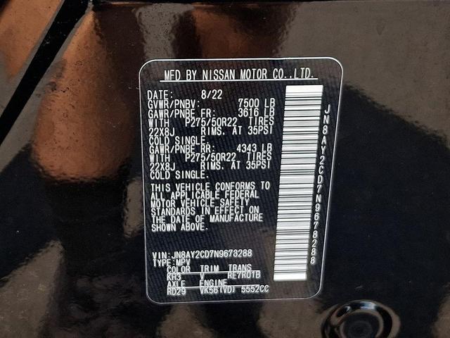 Photo of 2022 Super Black Nissan Armada