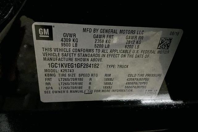 Photo of 2016 Black Chevrolet Silverado 2500