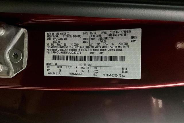Photo of 2018 Ruby Red Metallic Tinted Clearcoat Ford Escape